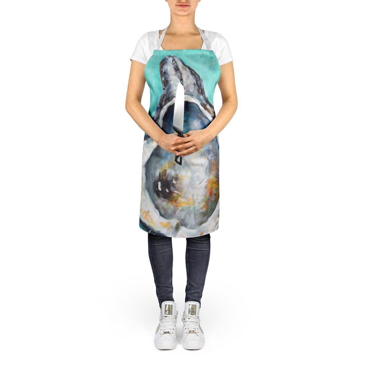 Aqua Pearl Oyster Apron 27 in x 30 in