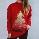 thumbnail image 2 of Suéter de mujer 2024 Suéter de vacaciones Suéter de lentejuelas hecho a mano Árbol de Navidad Pequeño ciervo Bordado Suéter grueso cálido de gran tamaño, 2 of 5