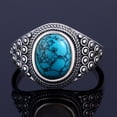 thumbnail image 3 of Fashion Personality Men's Turquoise Rhododendron Ring, 3 of 4