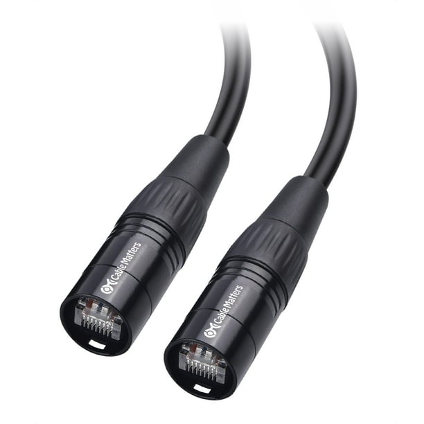 Cable Matters Cable Ethernet Cat6 Blindado Largo Compatible Con Conectores Ethercon Rj45 En Negro, 150 Pies Para Aplicaciones Profesionales De Audio, Vídeo Y Redes