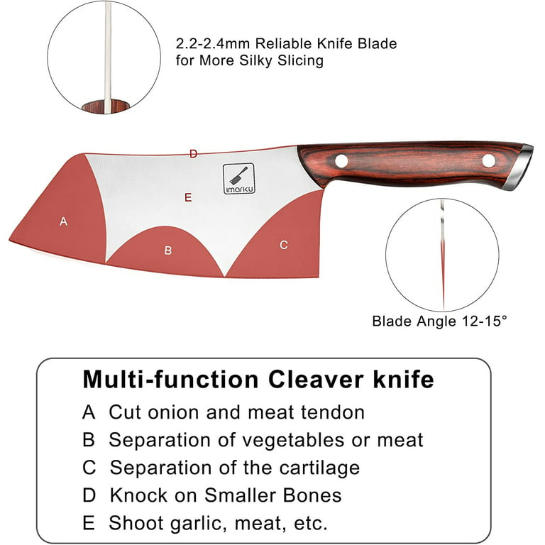 imarku  7-inch Multi-Function Cleaver Knife German High Carbon
