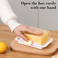 thumbnail image 4 of Kadlawus Butter Storage Box for Kitchen, Plastic Cheese Cutter Container, Divided Food Organizer for Refrigerator, Lid Box for Cheese, Butter, Vegetables, 4 of 6