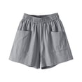 thumbnail image 5 of Admvng Women's Elastic Waist Linen Shorts Casual Loose Lightweight Breathable Shorts, 5 of 6