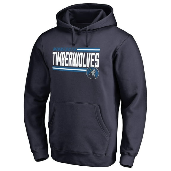 Men's Navy Minnesota Timberwolves Onside Stripe Pullover Hoodie