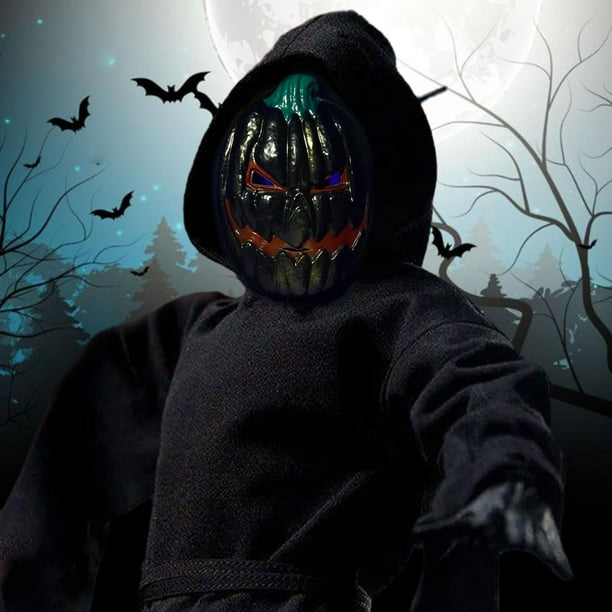 Máscara de cabeza de calabaza de Halloween, accesorios de