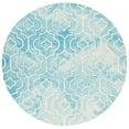 thumbnail image 2 of Safavieh Dip Dye Lairos Distressed Wool Area Rug, Turquoise/Ivory, 7' x 7' Round, 2 of 11