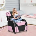 thumbnail image 4 of Gymax Gaming Recliner Sofa PU Leather Armchair for Kids Youth w/ Footrest Pink, 4 of 10