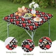 thumbnail image 4 of Red Strawberry Plants Flower Black Pattern Square Fitted Tablecloth with Elastic Edge,Square Table Cover,Washable Elastic Table Cover for Home Kitchen Party Decor 34"x34", 4 of 6