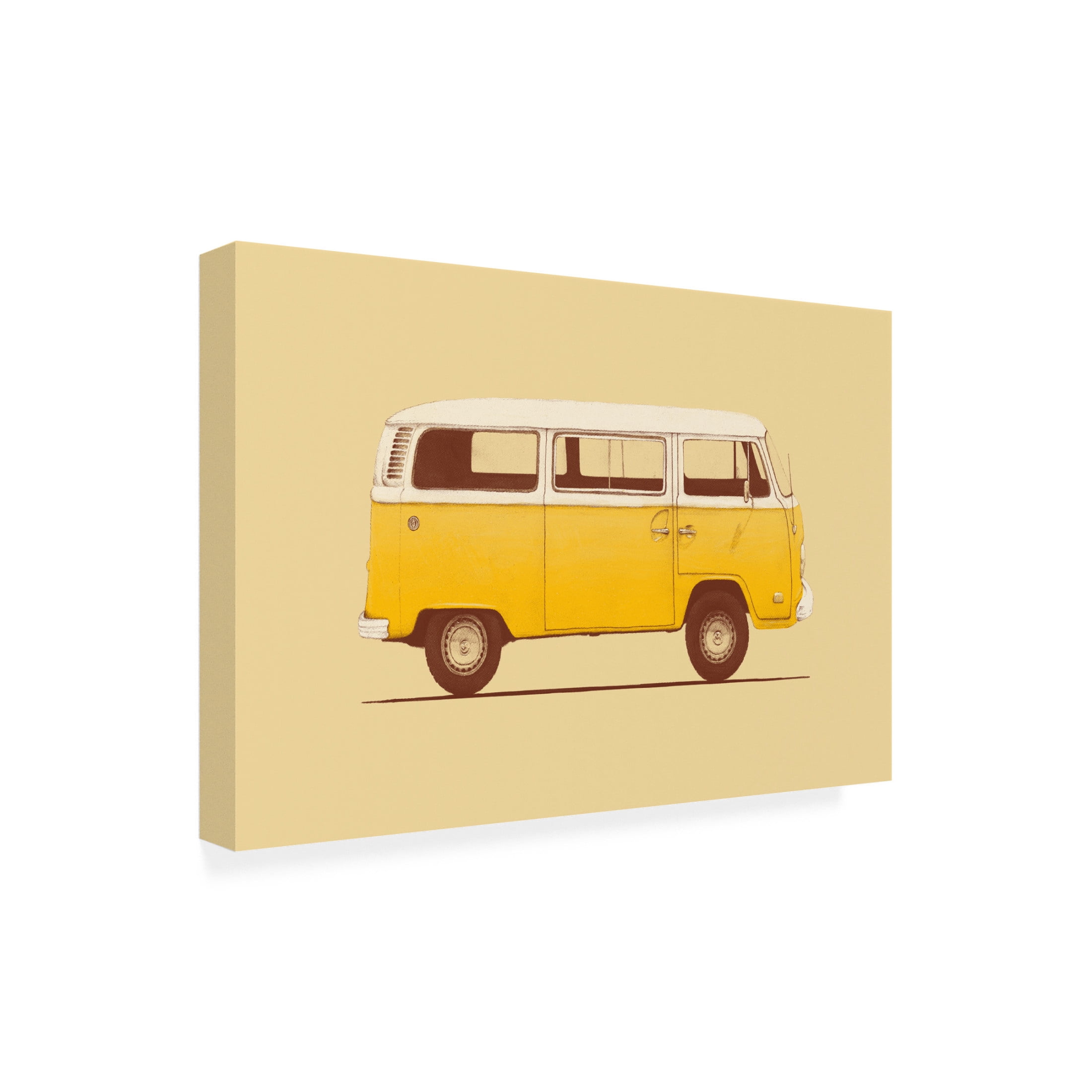 Trademark Fine Art Florent Bodart Yellow Van Canvas Wall Art