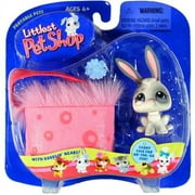 Littlest Pet Shop Portable Pets Bunny Figure with Pink Carry Case