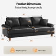 thumbnail image 7 of HOMRELEXA 87" PU Leather Couch, Comfy Deep Seat Sofa for Living Room, with 2 Pillows, Black, 7 of 7