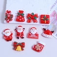 thumbnail image 3 of Figuras de dibujos animados de resina para manualidades, 10 piezas, Kawaii, hombre de jengibre, muñeco de nieve, campanas, árboles, espalda plana, álbum de recortes de Navidad, decoración DIY, 3 of 4