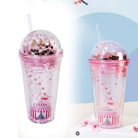 

Clearance Deals!Crcmjuhgsa Glass&Bottle Creative Plastic Water Cup For Women Cute Summer Cherry Amusement Park Double Layered Cup Internet Cup Start Of School Season