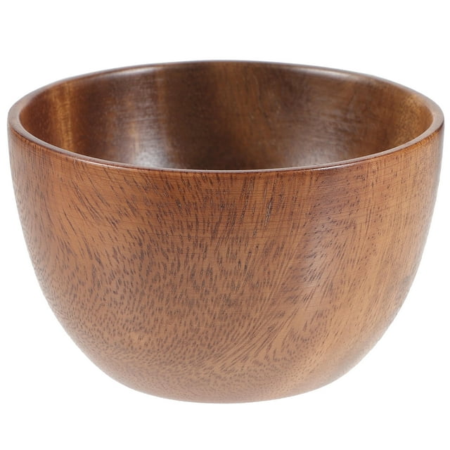 AURARMLET Bol de Service à Riz Rond en Bois Blanc 1Ensemble pour Usage Familial à Domicile