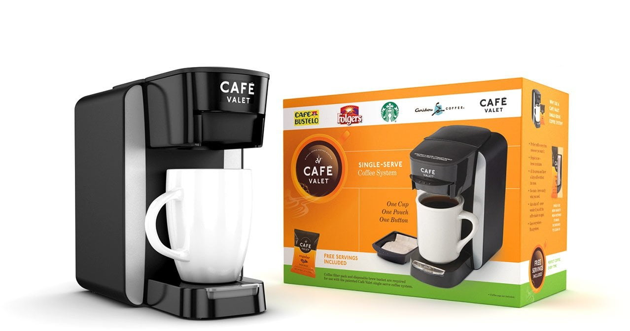 Café Valet Single Serve Coffee Maker With Individually Wrapped Coffee