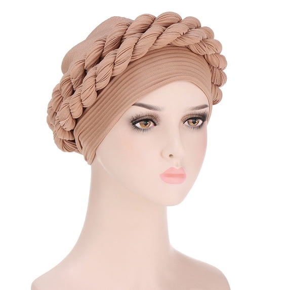 Valora Women Turban Wrap Bonnet Scarf Cap Hair Cover Head Baseball Caps Brown Brown