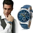 thumbnail image 1 of Reloj de cuarzo para hombre, relojes para hombre, nuevo reloj analógico de piel sintética de moda para hombre, relojes azules, el reloj, 1 of 4