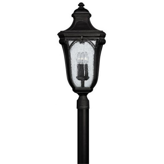 3 Light Large Outdoor Post Top or Pier Mount Lantern in Traditional Style 12 inches Wide By 27.5 inches High-Museum Black Finish Bailey Street Home