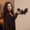 thumbnail image 5 of Floating Wall Mounted Display Shelf, Halloween Wall Decor, Goth Wall Decor, Wood Wall Decor, 12X5.5 in Black Bat Shaped Wooden Display Rack for Spooky Home Accent, 5 of 5