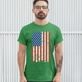 thumbnail image 3 of Tee Hunt Distressed Grunge American Flag T-Shirt Vintage 4th of July USA Men's Tee, Green, Large, 3 of 5