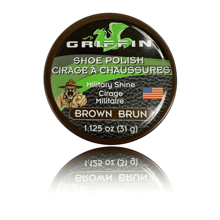 Griffin Shoe Polish 1.125oz - Shine, Restore, and Revive - Military Shine Brown