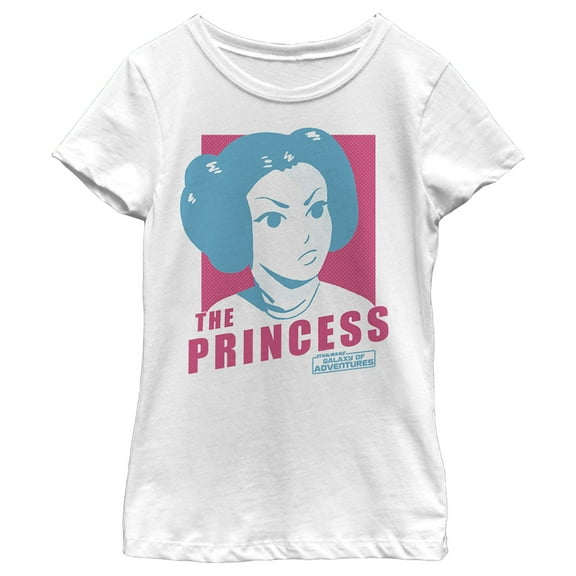 Girl's Star Wars: Galaxy of Adventures Retro Princess Leia Graphic Tee White X Large