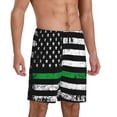 thumbnail image 2 of Logiee American Flag Print Men's Pajama Shorts with Drawstring & Pockets,Sleep Shorts for Men,Sleepwear Bottoms,Elastic Waistband Loungewear-XX-Large, 2 of 6