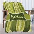 thumbnail image 2 of Yibo Love Pickles Blanket Flannel Soft and Comfortable Anti-static Bed Sofa Blanket, 2 of 9