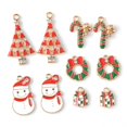 thumbnail image 6 of EHJRE 10 Pieces Mixed Alloy Crystal Enamel Christmas XMAS Charms Pendant Jewelry, 6 of 9