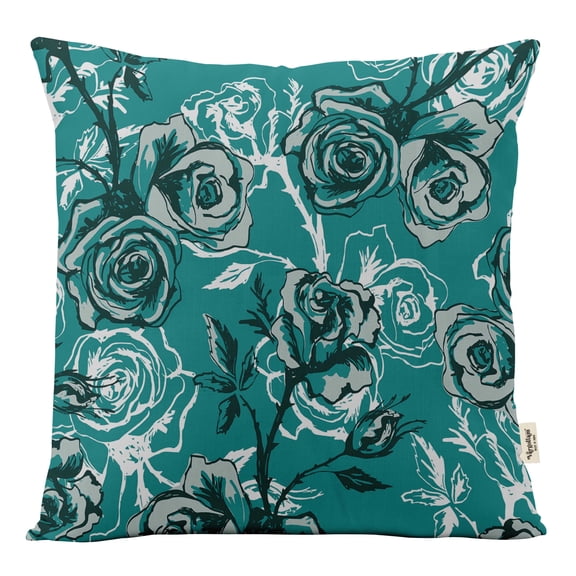 VargottamSquare Pillow Cover - Decorative Pillow Covers12x12 Inches,PrintedTeal BlueThemePillowcase, DecorativeSquareCushionCovers
