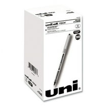 uni-ball VISION Roller Ball Pen, Stick, Fine 0.7 mm, Black Ink, Silver Barrel, 36/Pack