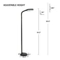 thumbnail image 2 of Lavish Home 63-Inch Adjustable Floor Lamp for Bedroom - Full Spectrum Natural Sunlight Lamp for Office with Bendable Neck for Reading Light, Craft, Studying, and Esthetician Light (Black), 2 of 6
