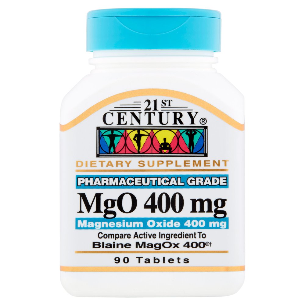 21st Century MgO Magnesium Oxide Tablets, 400 mg, 90 count