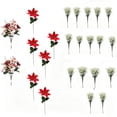 thumbnail image 2 of Torqee Red White Artificial Flower Bouquet Set,2x 7-Head Poinsettia + 6 Poinsettia + 16 White Baby's Breath,Christmas Floral Arrangement Kit for Winter Home Decor, 2 of 4