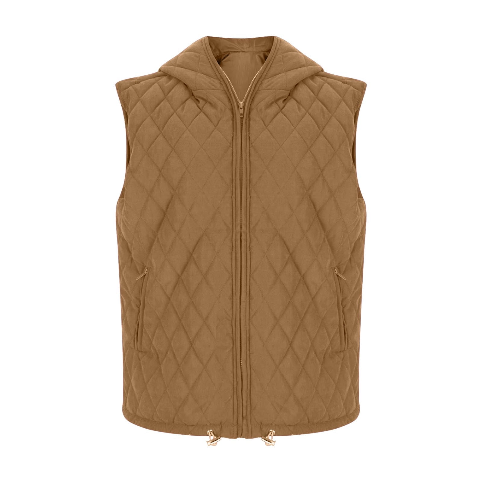 Womens Vest Hoodies, Women's Fall Vest Casual Sleeveless Hooded Zip Up Jacket Trendy Winter Coat Outerwear with Pockets S-2XL