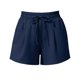 thumbnail image 3 of Shorts de Verano de Cintura Alta para Mujer, Casuales, Cintura con Cordón, Poliéster Elástico, Shorts de Pierna Recta con Bolsillos, Azul Marino, XL, 3 of 5