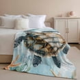 thumbnail image 3 of Flannel Fleece Throw Blanket Sea Turtle Ocean Starfish Seaweed Lightweight Soft Plush Blankets,Underwater World Marine Life Cozy Warm Throw Blanket for Couch Sofa Bed Car Office 50x60in, 3 of 9