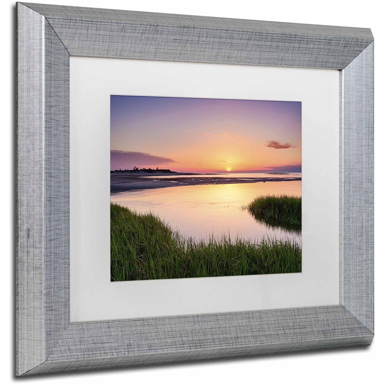 Trademark Fine Art 'Out to Sea' Canvas Art by Michael Blanchette Photography, White Matte, Silver Frame