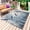 Light Beige Gray Green Gray Blue Mist Blue, variant on Teal Forest Birds Outdoor Rug 5x8 Ft - Reversible Patio Rug Outdoor Camping Rugs, Modern Oil Painting Farmhouse Washable Indoor Outdoor Area Rugs, Non-Slip Outdoor Carpet Runner for Deck/Porch