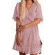 thumbnail image 1 of SAYOO , vestido de chifón de verano para mujer, vestido informal de media manga con cuello en V y estampado de puntos de Color sólido para fiesta SAYOO  Moda, 1 of 9