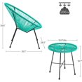 thumbnail image 2 of Songmics 3-Piece Acapulco Patio Furniture Set, Green, 2 of 7