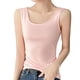 thumbnail image 4 of Camiseta sin mangas para mujer Camisola suave y transpirable Correa ancha Sin mangas Camiseta sin mangas de color puro para primavera verano Rosa L, 4 of 5