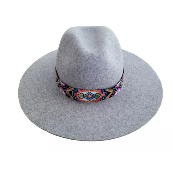 Western Seed Beaded Hat Band Fit Cowboy Hatband South West Hat Band By MDream (Hat Band Only) Pink Black