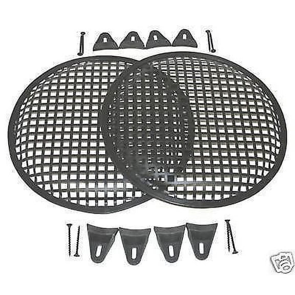 15 INCH SUBWOOFER SPEAKER COVERS WAFFLE MESH GRILL GRILLE PROTECT PAIR 2 W CLIPs