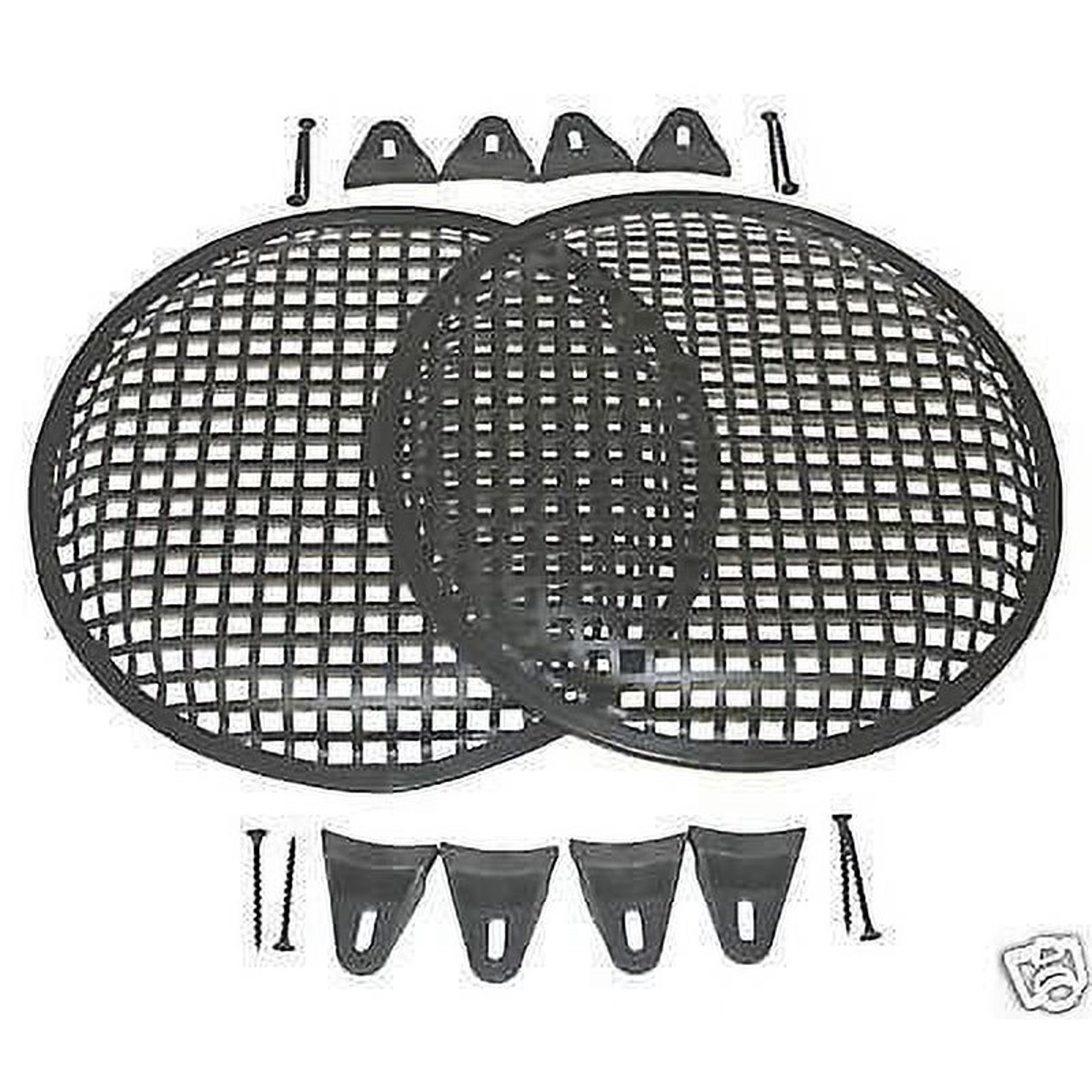15 INCH SUBWOOFER SPEAKER COVERS WAFFLE MESH GRILL GRILLE PROTECT PAIR 2 W CLIPs