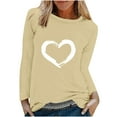 thumbnail image 2 of EQWLJWE Chemises à Manches Longues pour Femmes Liquidation Mode Printemps Imprimé Manches Longues Col Rond Tee Décontracté Hauts Vêtements d'Automne pour Femmes, 2 of 6