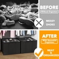 thumbnail image 2 of Spaceaid Shoe Organizer For Closet 2 Pack Foldable Shoe Storage Containers Baskets Boxes Bins W/Adjustable Dividers Fits 16-32 Pairs Black, 2 of 5