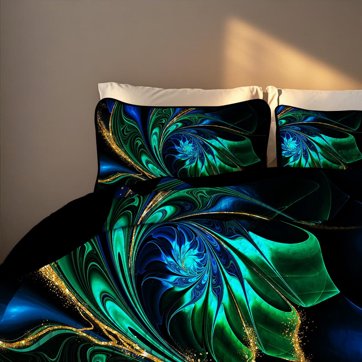 Davulos Twin Quilt Bedding Set with Pillow Sham, 2 Pieces Modern Art Floral Bedspread Reversible Lightweight Coverlet Sets for Bedroom Bed Decor