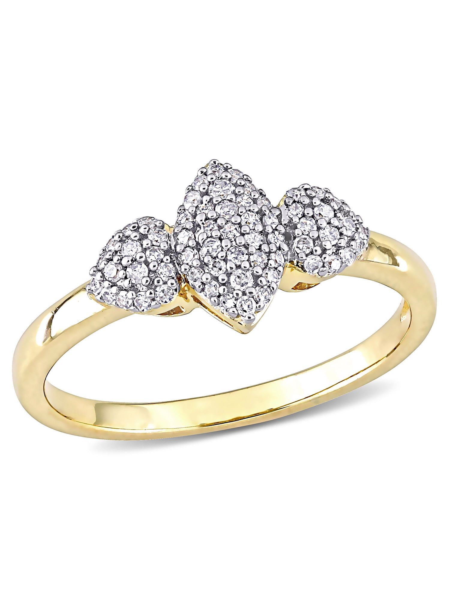 Brilliance Fine Jewelry 1/6 Carat . Diamond 14kt Gold-Plated Sterling Silver Ring Brilliance Fine Jewelry 1/6 Carat . Diamond 14kt Gold-Plated Sterling Silver Ring