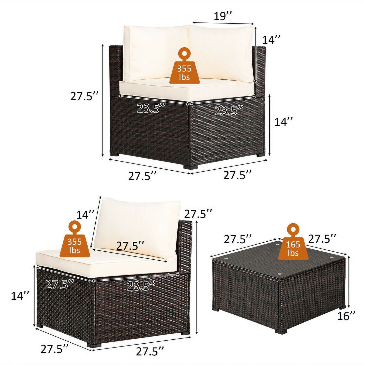 Aimee Lii 6 Pieces Patio Furniture Sofa Set with Cushions for Outdoor, Outdoor Patio Set, Beige Aimee Lii 6 Pieces Patio Furniture Sofa Set with Cushions for Outdoor, Outdoor Patio Set, Beige